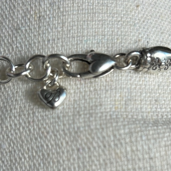 Brighton Deco Lace Necklace Silver Plated Scroll Design Double Chain & Cloth Bag - Picture 5 of 9